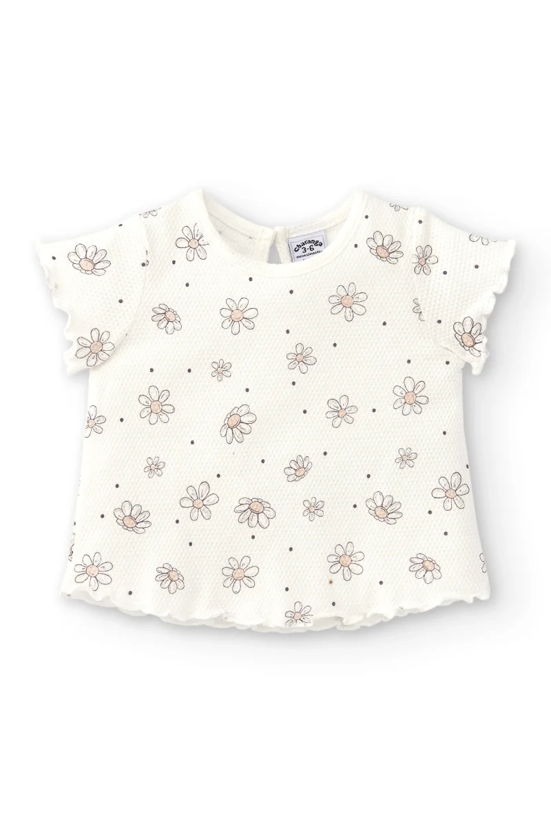 Camiseta de recién nacido de flores | Algodón orgánico - Imagen 2