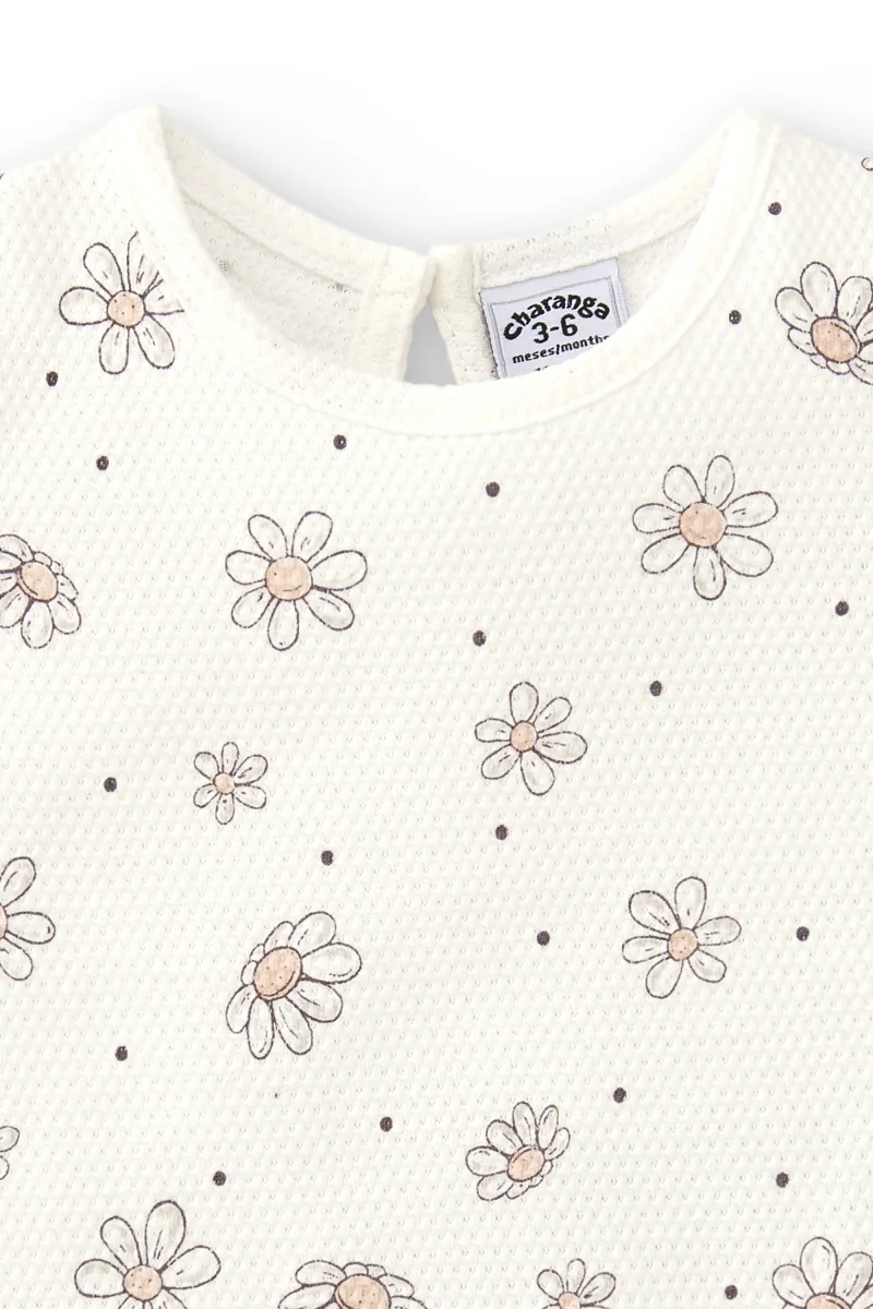 Camiseta de recién nacido de flores | Algodón orgánico - Imagen 4