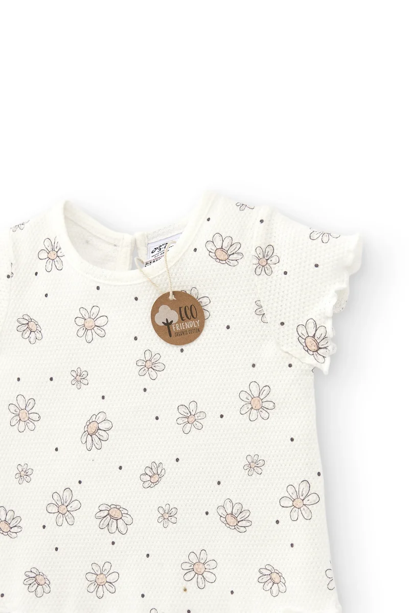 Camiseta de recién nacido de flores | Algodón orgánico - Imagen 5