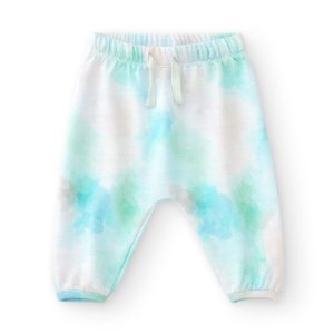 Pantalón recién nacido verde agua claro tie dye