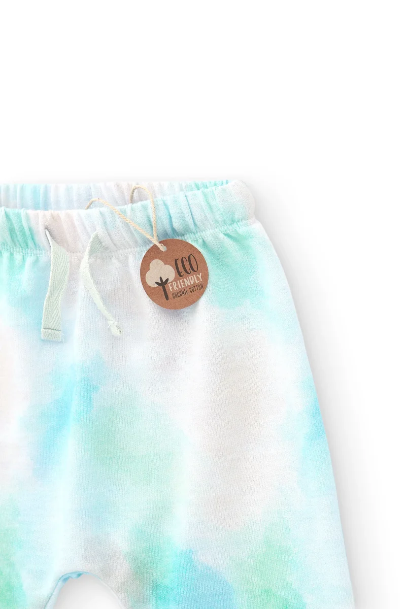Pantalón recién nacido verde agua claro tie dye - Imagen 3