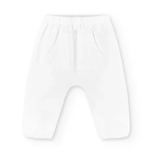 Pantalón blanco crudo de recién nacido | Pequeños Hippies