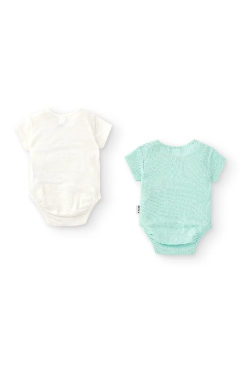 Pack de bodies de recién nacido aguamarina y blanco | My Little Universe - Imagen 4