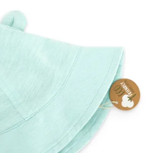 Gorro recién nacido verde agua con orejitas