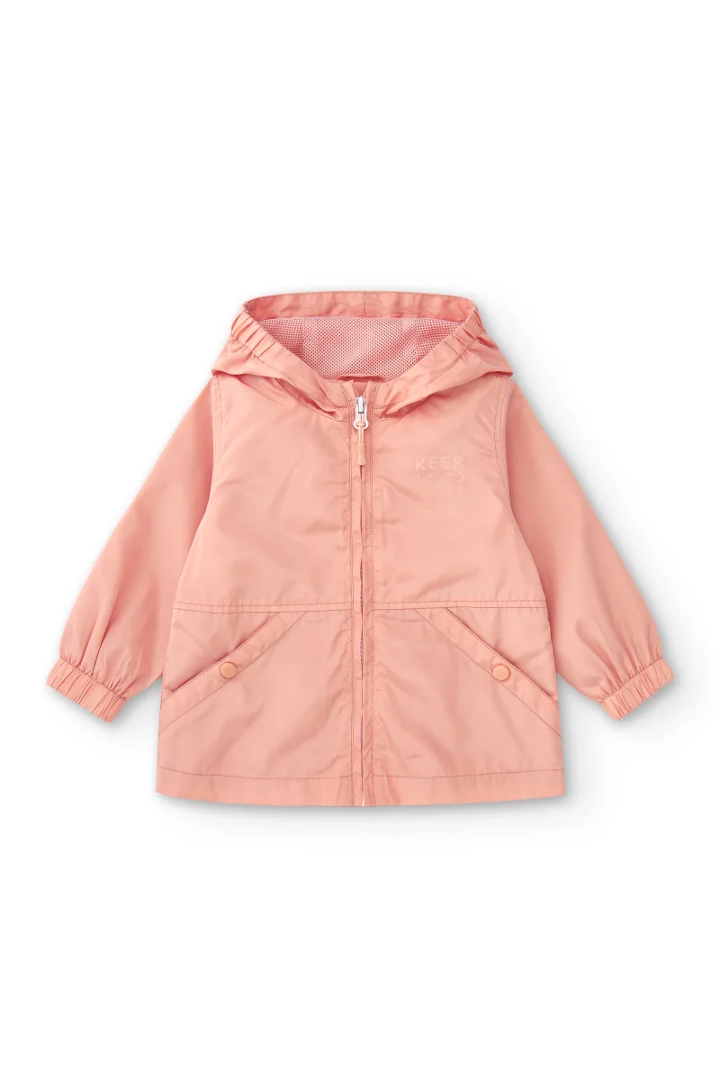 Parka bebé niña rosa con capucha - Imagen 3