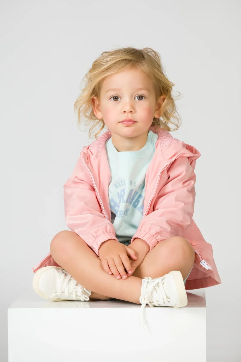 Parka bebé niña rosa con capucha