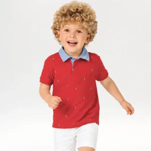 Polo bebé rojo cuello camisa
