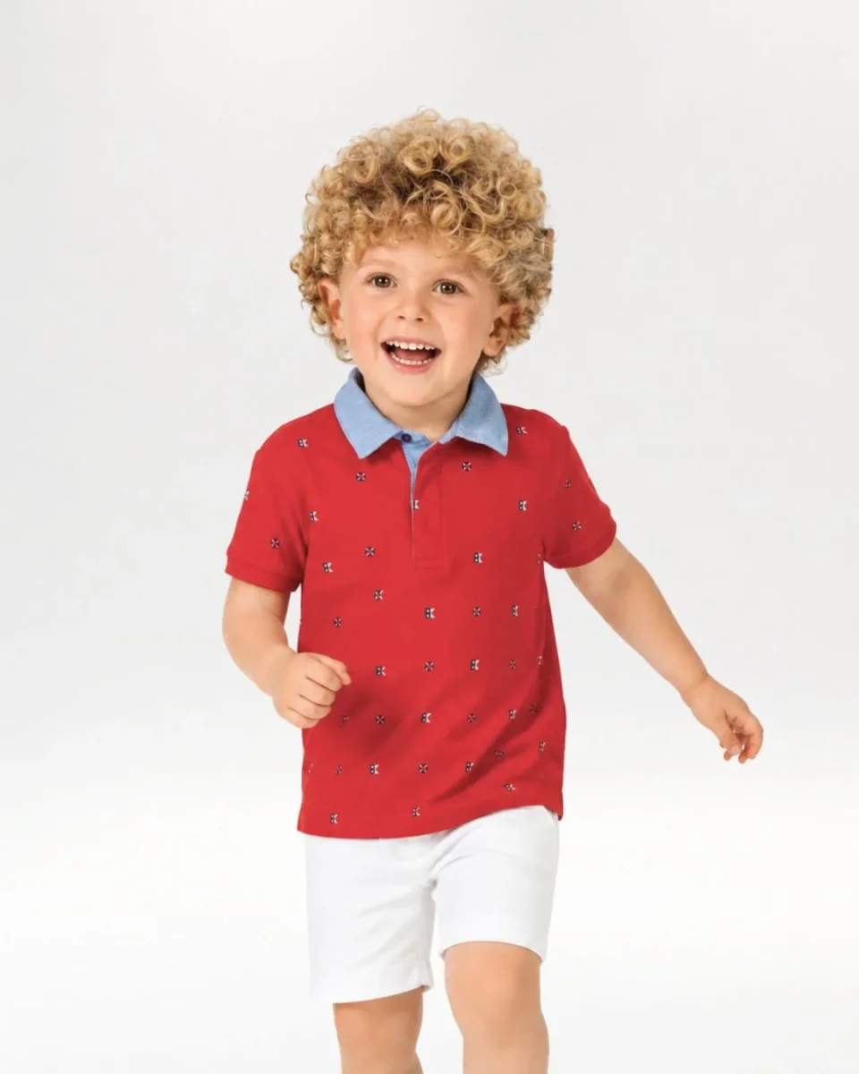 Polo bebé rojo cuello camisa