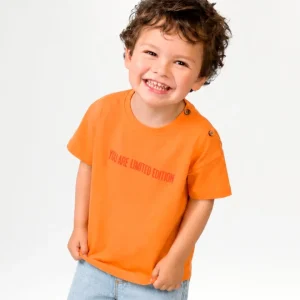 Camiseta bebé naranja manga corta