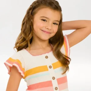 Camiseta niña rayas multicolor