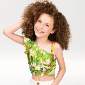 Camiseta niña flores tropicales