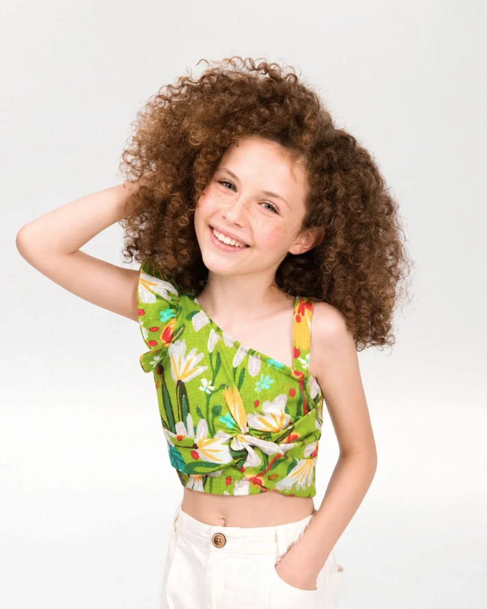 Camiseta niña flores tropicales - Imagen 2