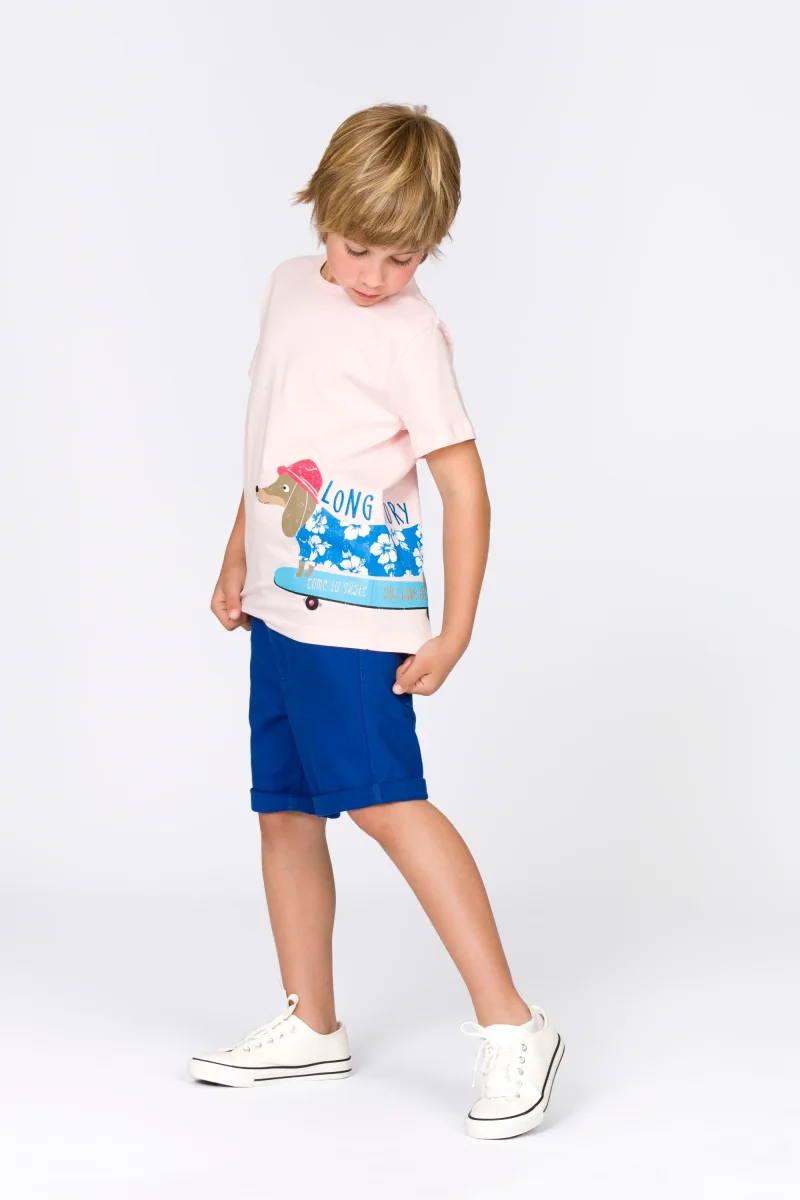 Camiseta niño rosa perro salchicha skate - Imagen 6