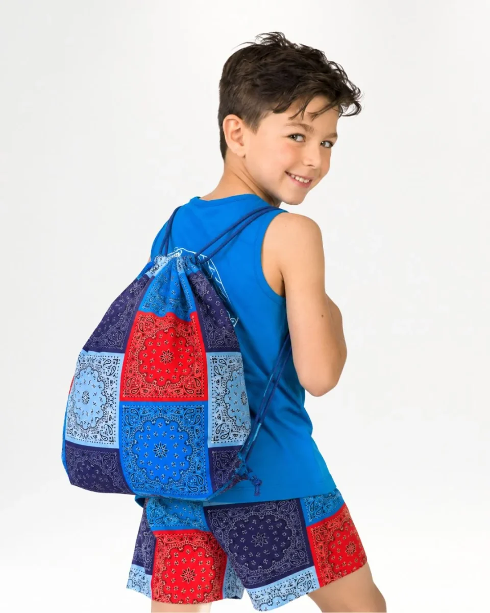 Mochila saco niño patchwork bandana multicolor - Imagen 2