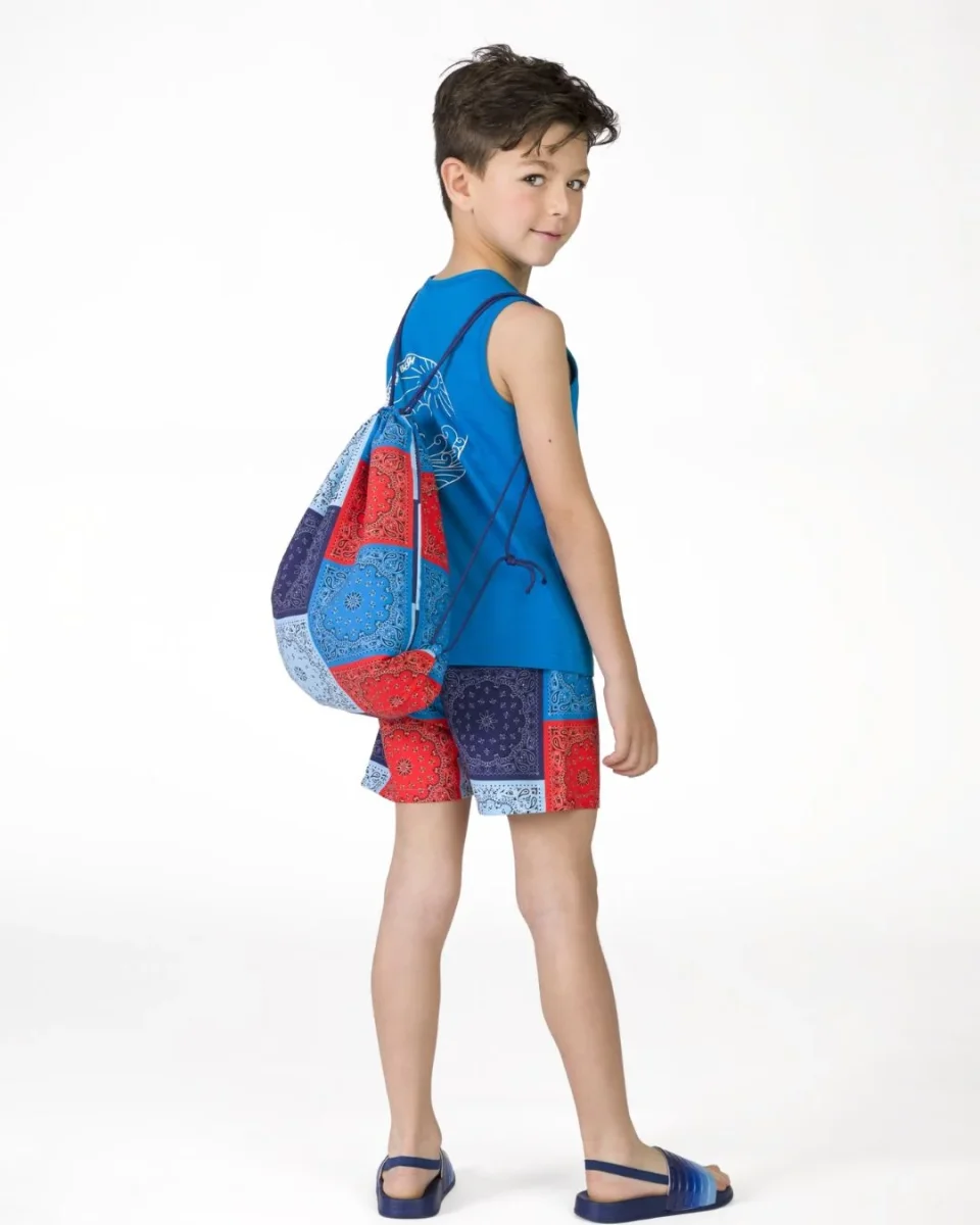 Mochila saco niño patchwork bandana multicolor - Imagen 4
