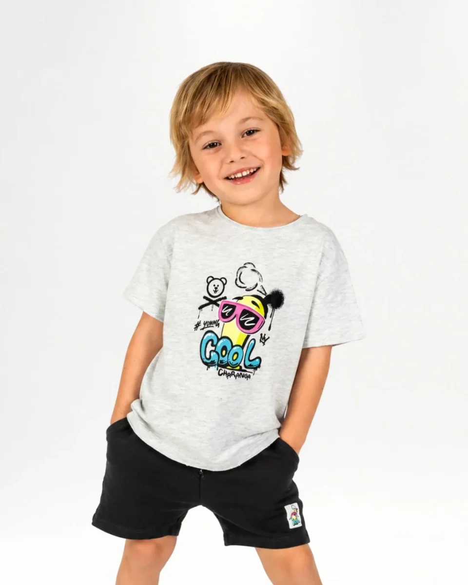 Camiseta bebé niño gris - Imagen 2