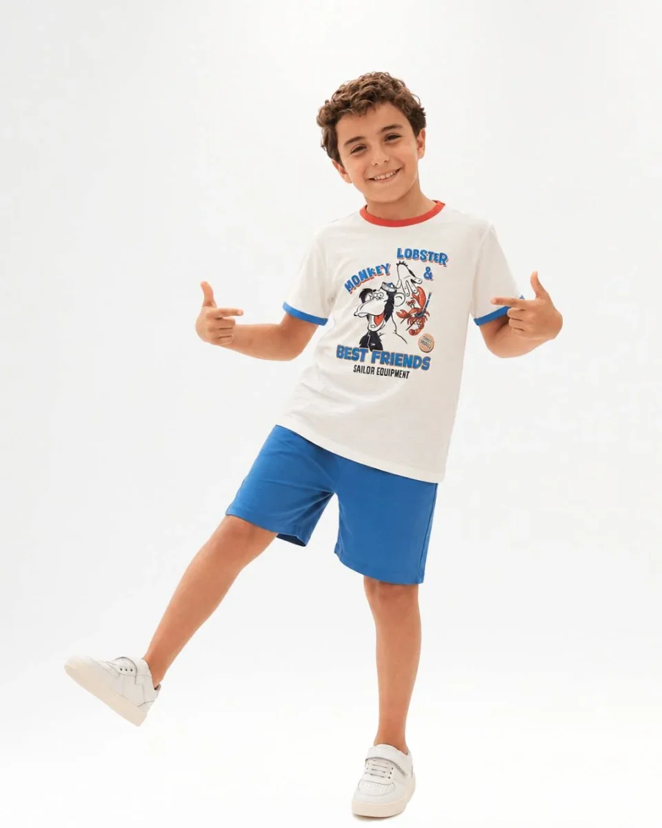 Camiseta niño cruda estampado marinero - Imagen 5