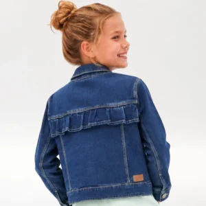 Chaqueta vaquera de niña volante