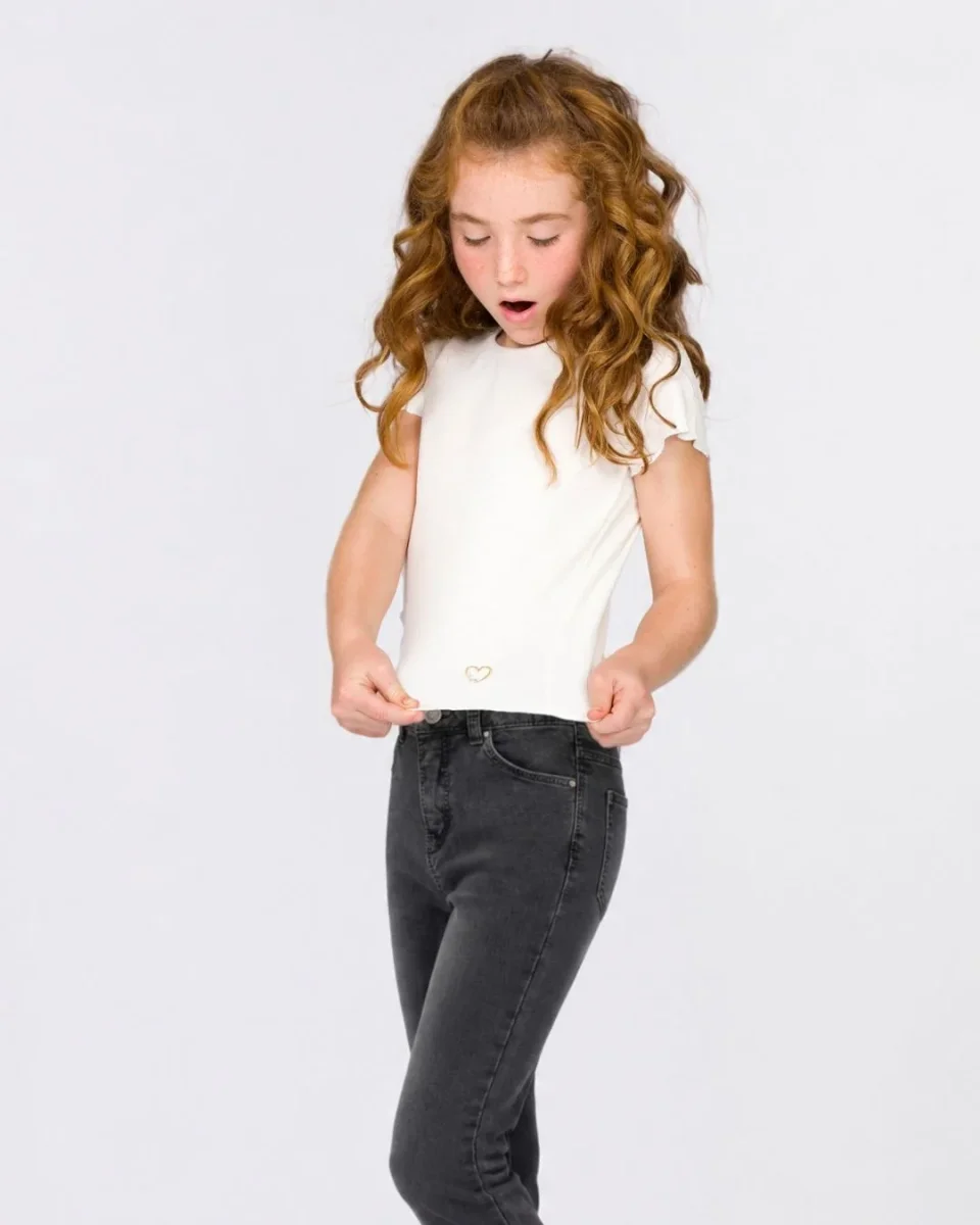 Camiseta niña crudo corazón dorado - Imagen 2