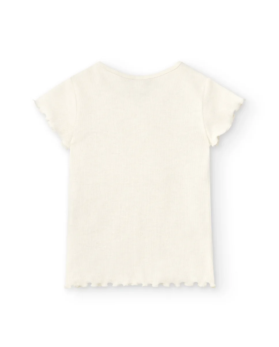 Camiseta niña crudo corazón dorado - Imagen 5
