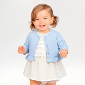 Rebeca de bebé niña azul pastel