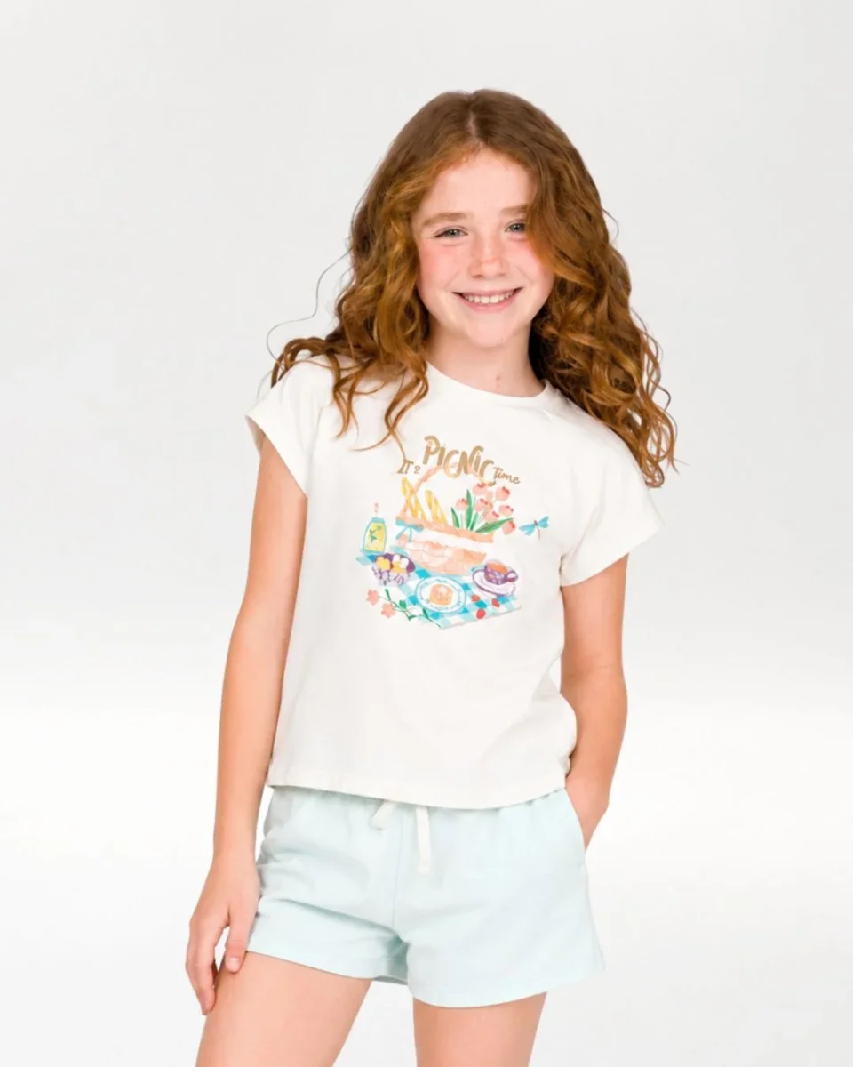Camiseta niña crudo picnic - Imagen 2