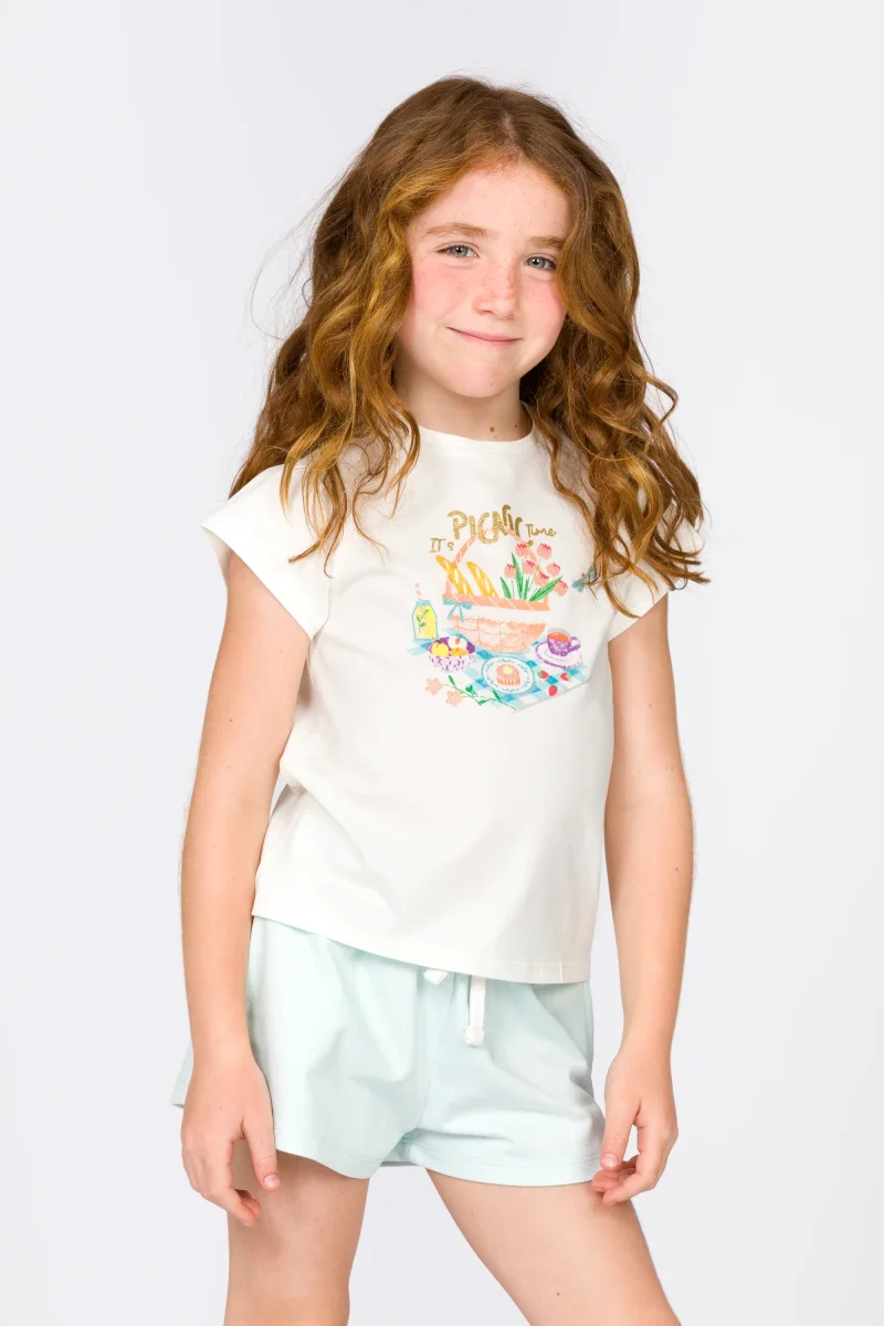 Camiseta niña crudo picnic - Imagen 5