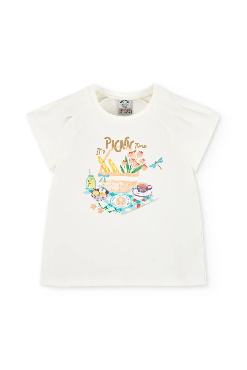 Camiseta niña crudo picnic - Imagen 3