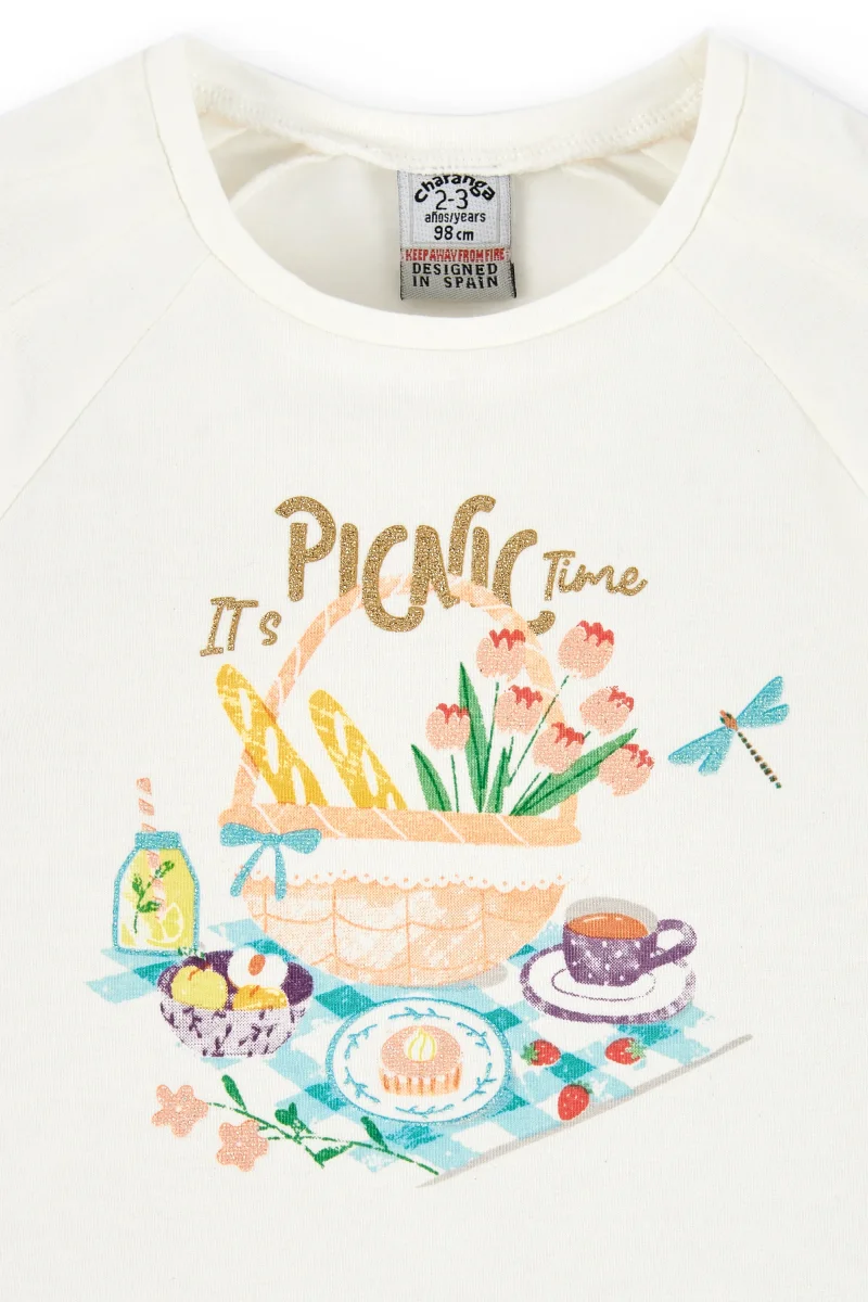 Camiseta niña crudo picnic - Imagen 4