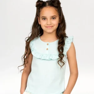 Camiseta de niña aguamarina