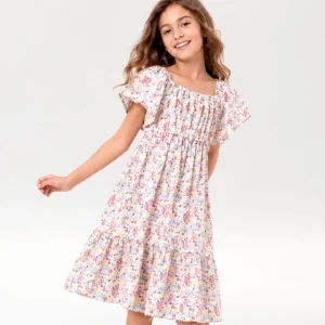Vestido niña floral manga corta