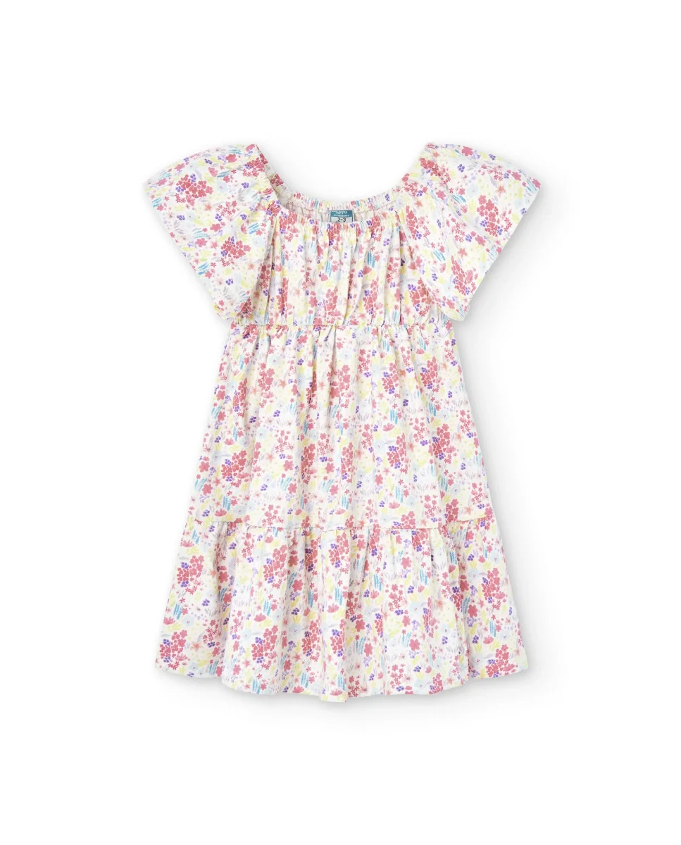 Vestido niña floral manga corta - Imagen 3