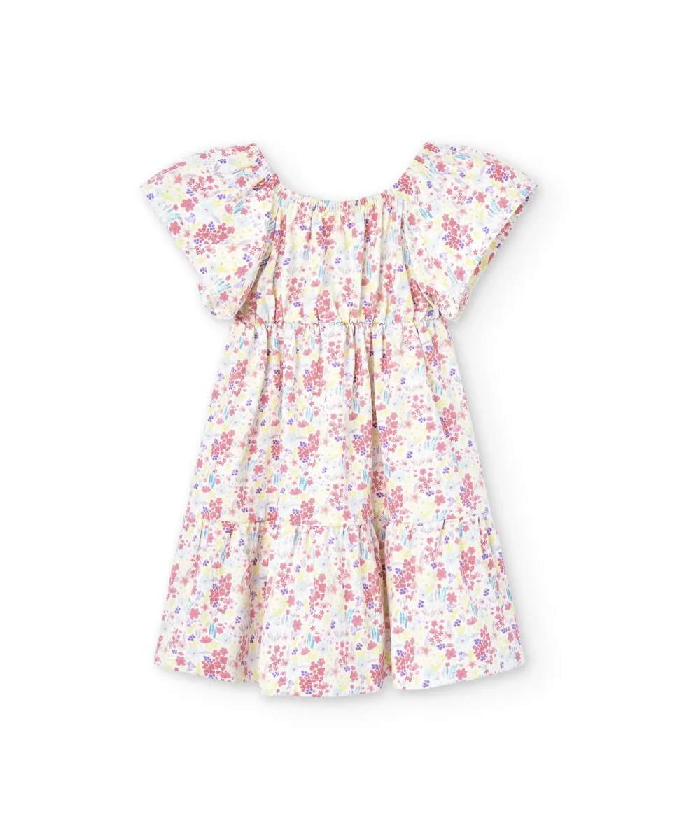 Vestido niña floral manga corta - Imagen 7