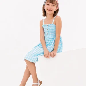 Vestido niña vichy con diadema