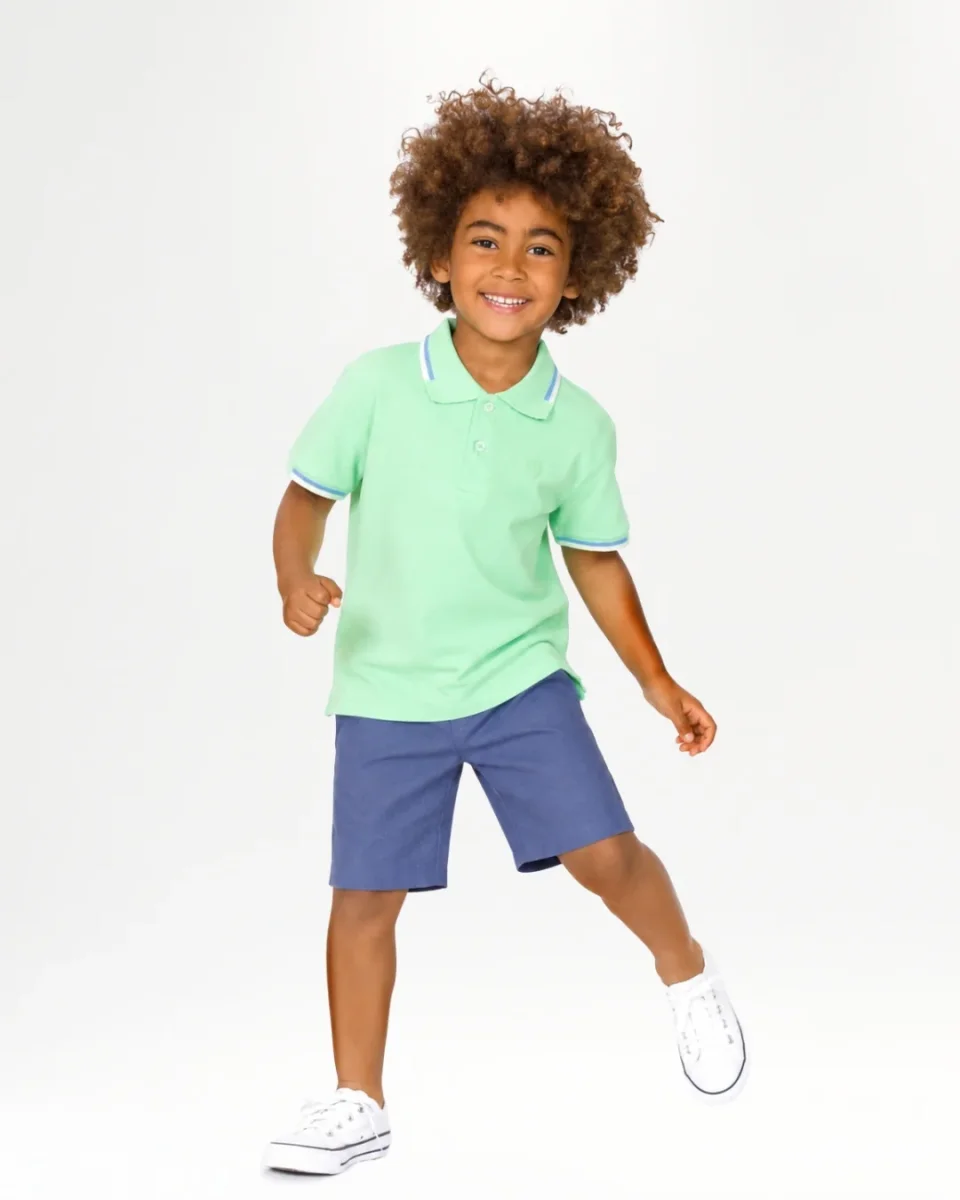 Polo de niño verde manga corta - Imagen 7
