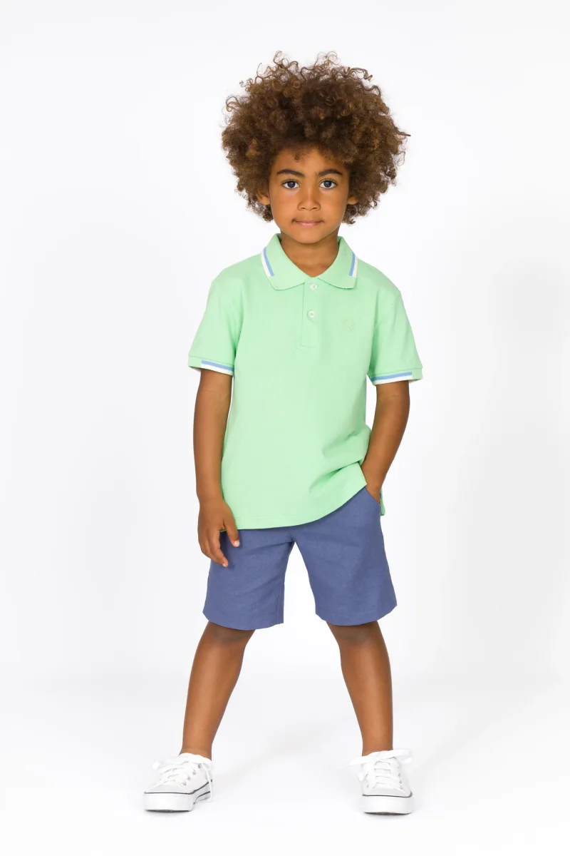 Polo de niño verde manga corta - Imagen 5