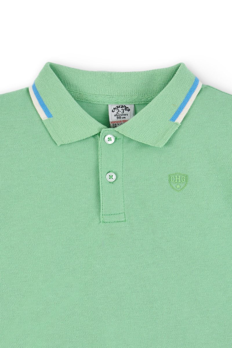 Polo de niño verde manga corta - Imagen 6
