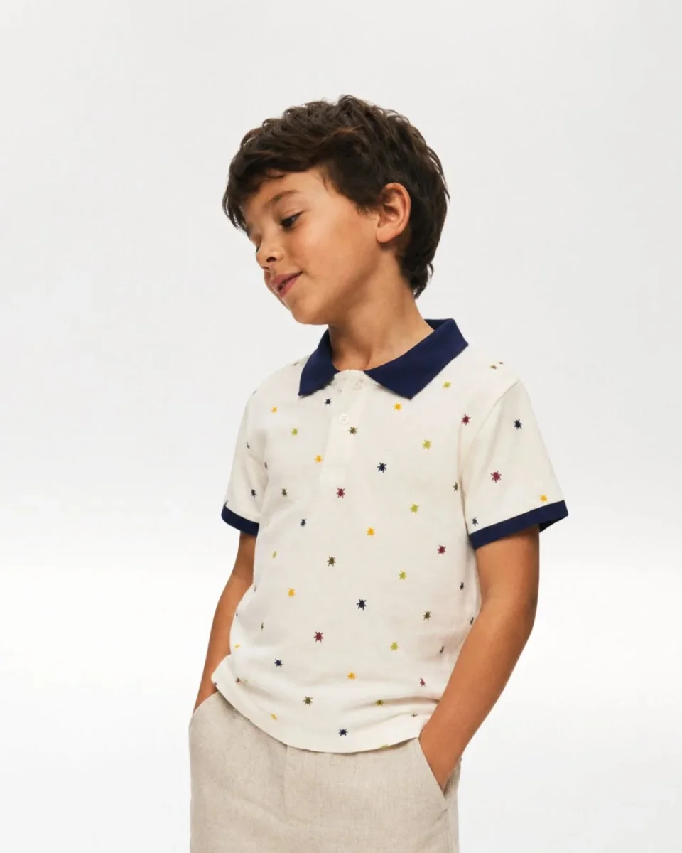Polo niño crudo piqué