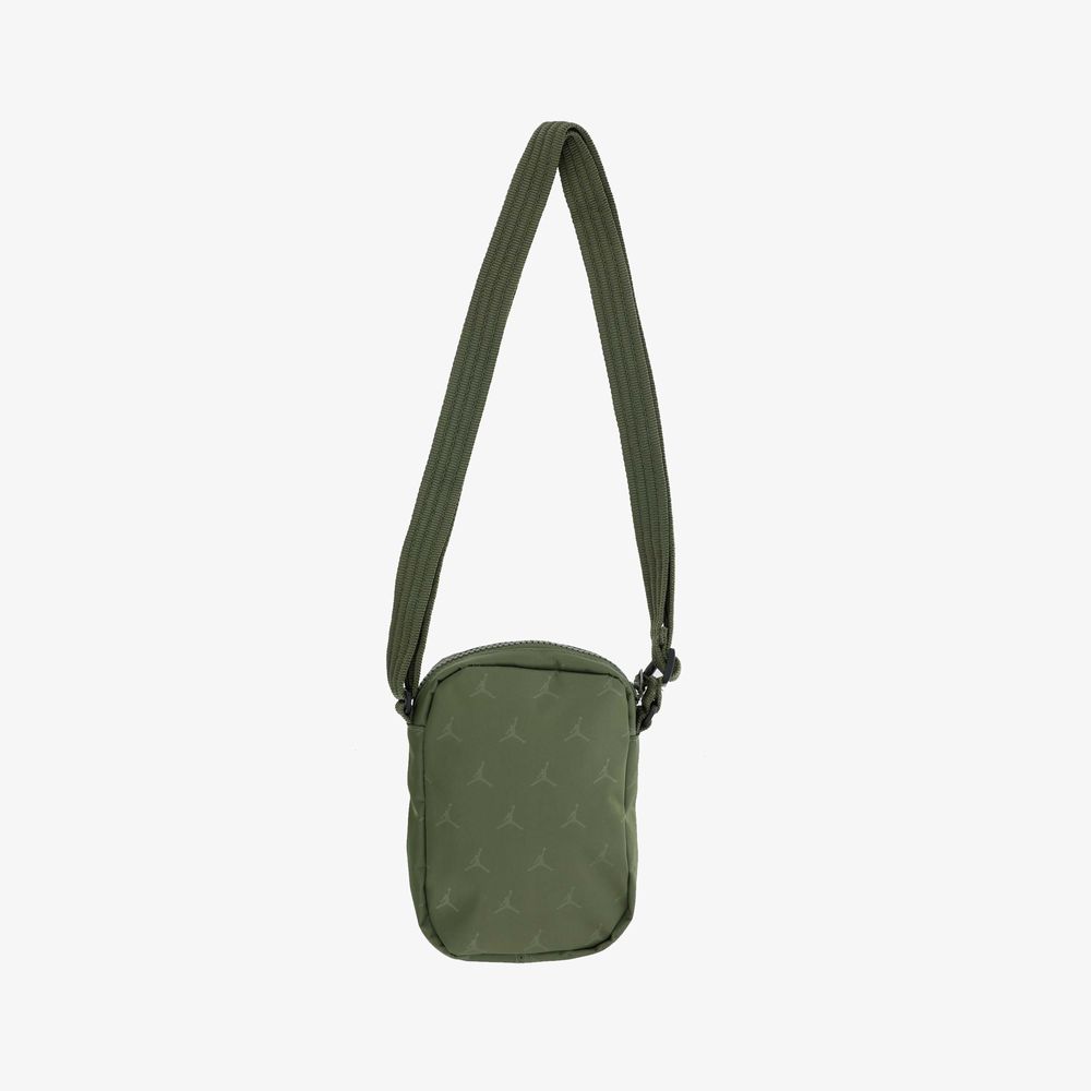 NIKE – Bolso Bandolera Jordan Jacquard Festival Bag – Verde Caqui con Logo Metálico - Imagen 7