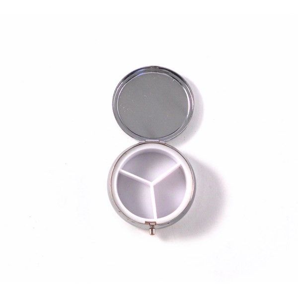 Pastillero metálico con tapa en piel color taupe o negro - Imagen 5