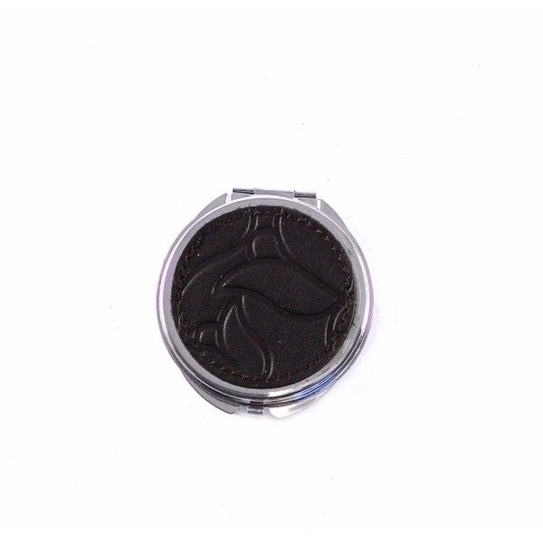 Mini espejo de piel para bolsillo color marrón o cuero - Imagen 3