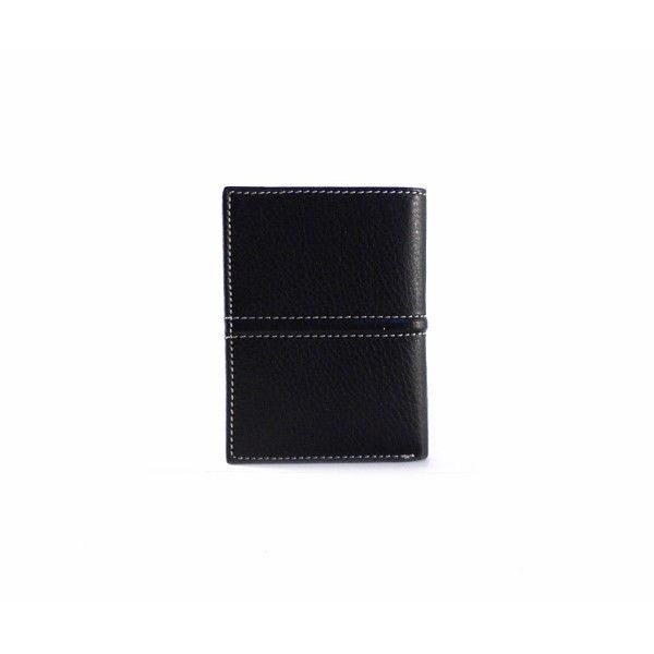 Billetero en piel Nilo pespuntes para hombre color negro - Imagen 3