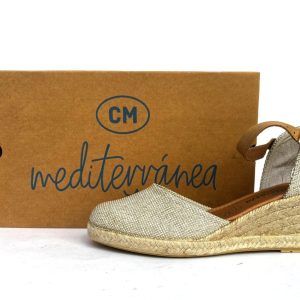 Alpargatas de cuña CM Mediterránea Amida oro