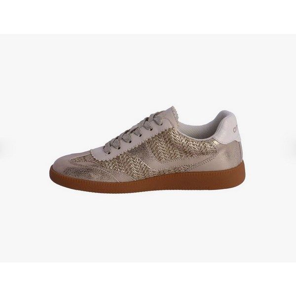 Zapatillas deportivas mujer AMICHI oro con rafia - Imagen 3