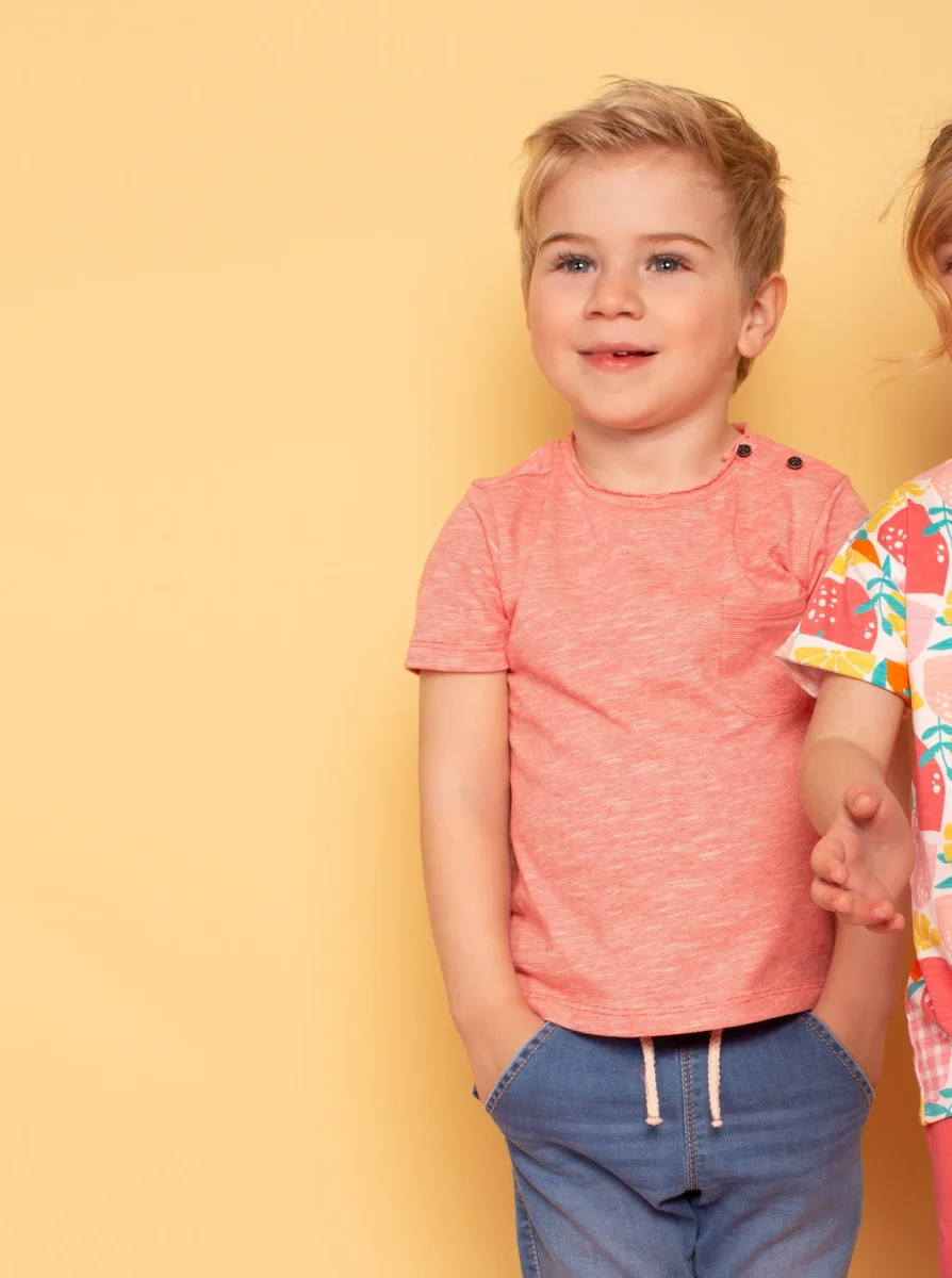 Camiseta de bebé niño coral bolsillo lateral - Imagen 6