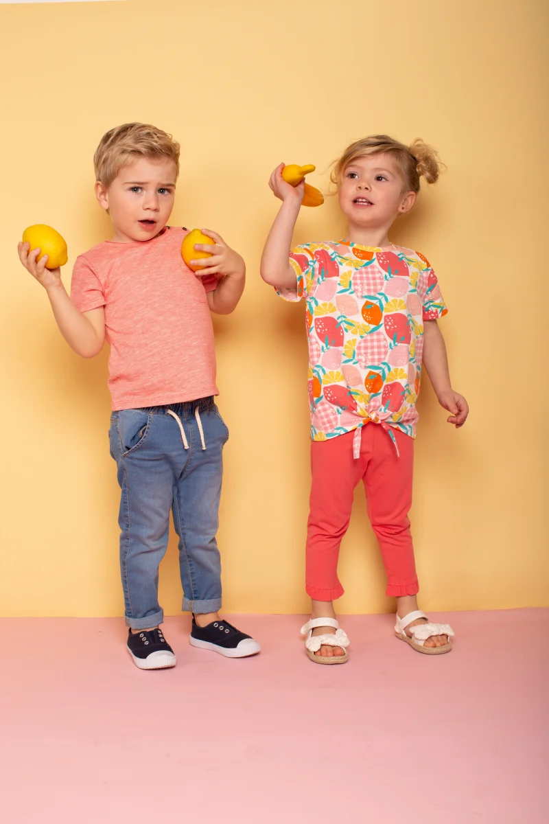 Camiseta de bebé niño coral bolsillo lateral - Imagen 7