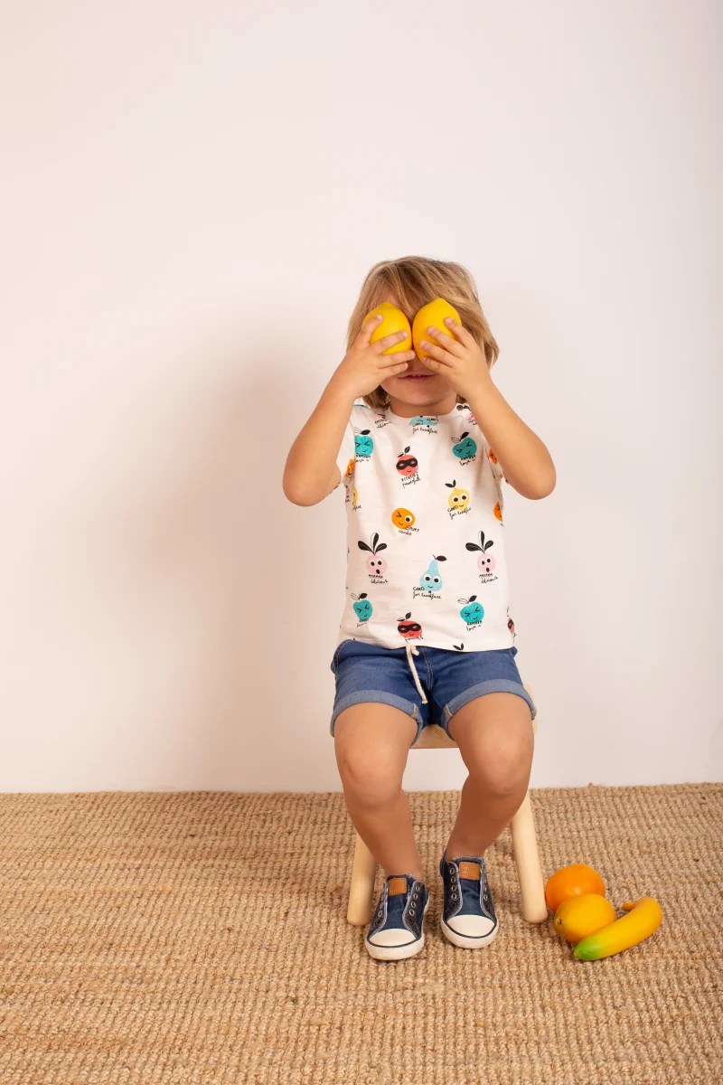 Camiseta de bebé estampado frutas colores - Imagen 6