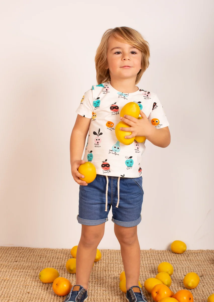 Camiseta de bebé estampado frutas colores - Imagen 2