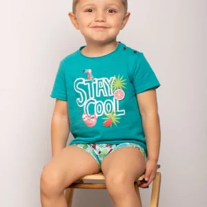Camiseta de bebé turquesa "Stay cool"