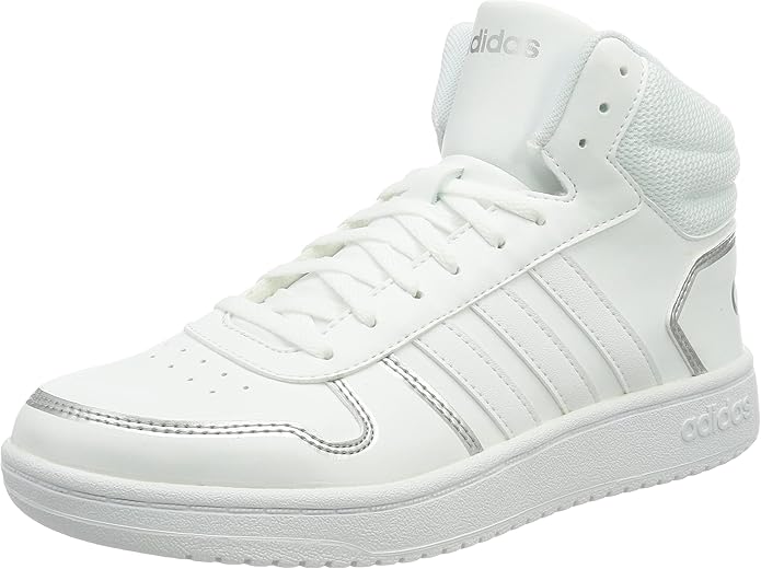 ADIDAS – Zapatillas Mujer Hoops 2.0 Mid Blanca Metalizada Talla 40 2/3 EU - Imagen 9